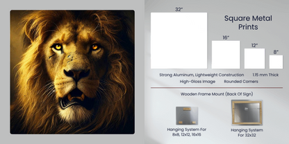 Regal Lion | Premium Gloss Metal Wall Art