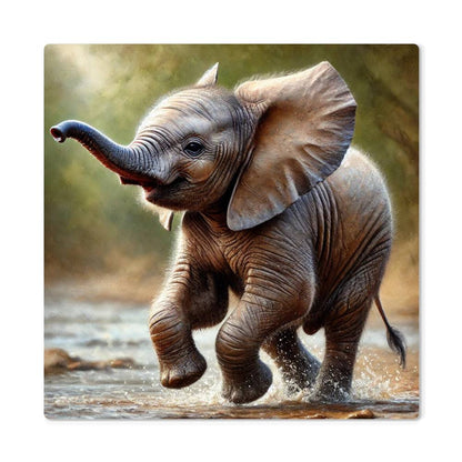 Baby Elephant | Premium Gloss Metal Wall Art