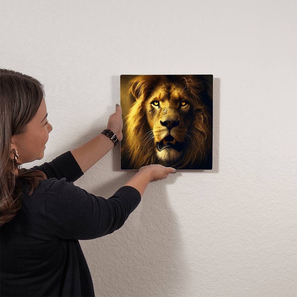 Regal Lion | Premium Gloss Metal Wall Art