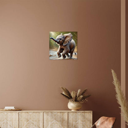 Baby Elephant | Premium Gloss Metal Wall Art