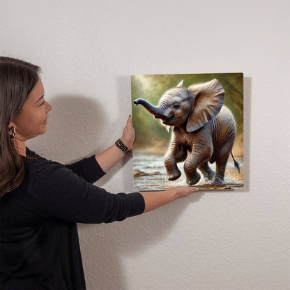 Baby Elephant | Premium Gloss Metal Wall Art