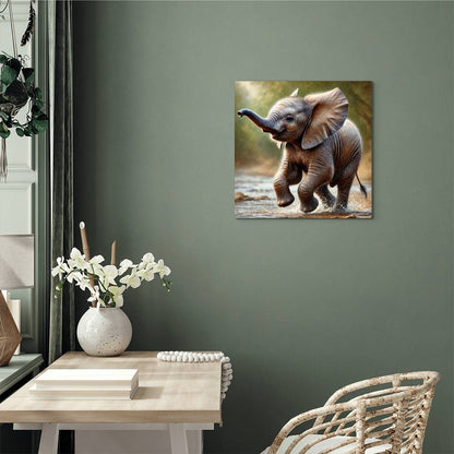 Baby Elephant | Premium Gloss Metal Wall Art