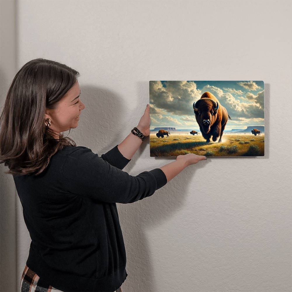 American Bison | Premium Gloss Metal Wall Art