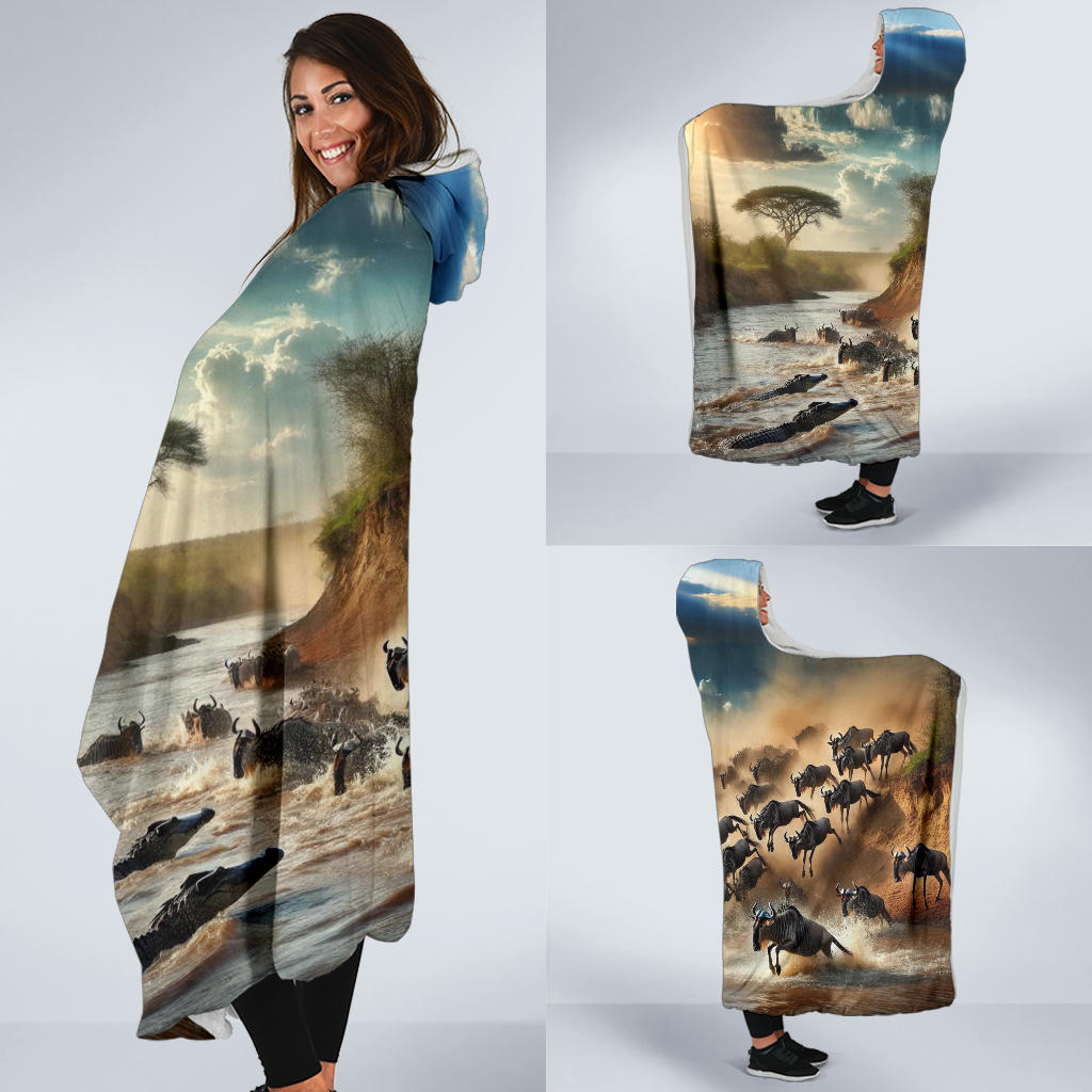 Great Wildebeest Migration | Hooded Blanket