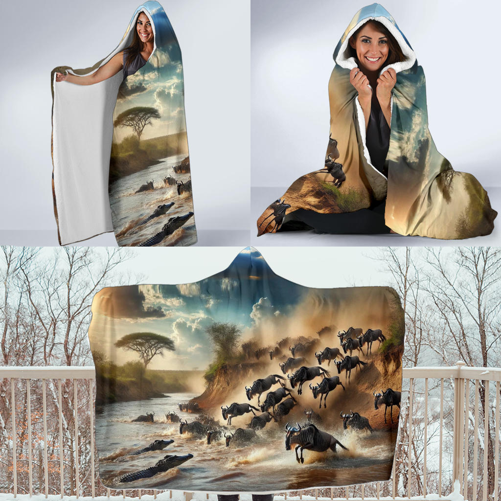 Great Wildebeest Migration | Hooded Blanket