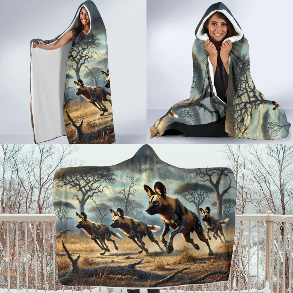 African Wild Dog | Hooded Blanket