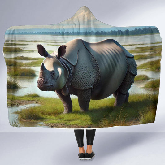 Greater One-horned Rhino | Hooded Blanket