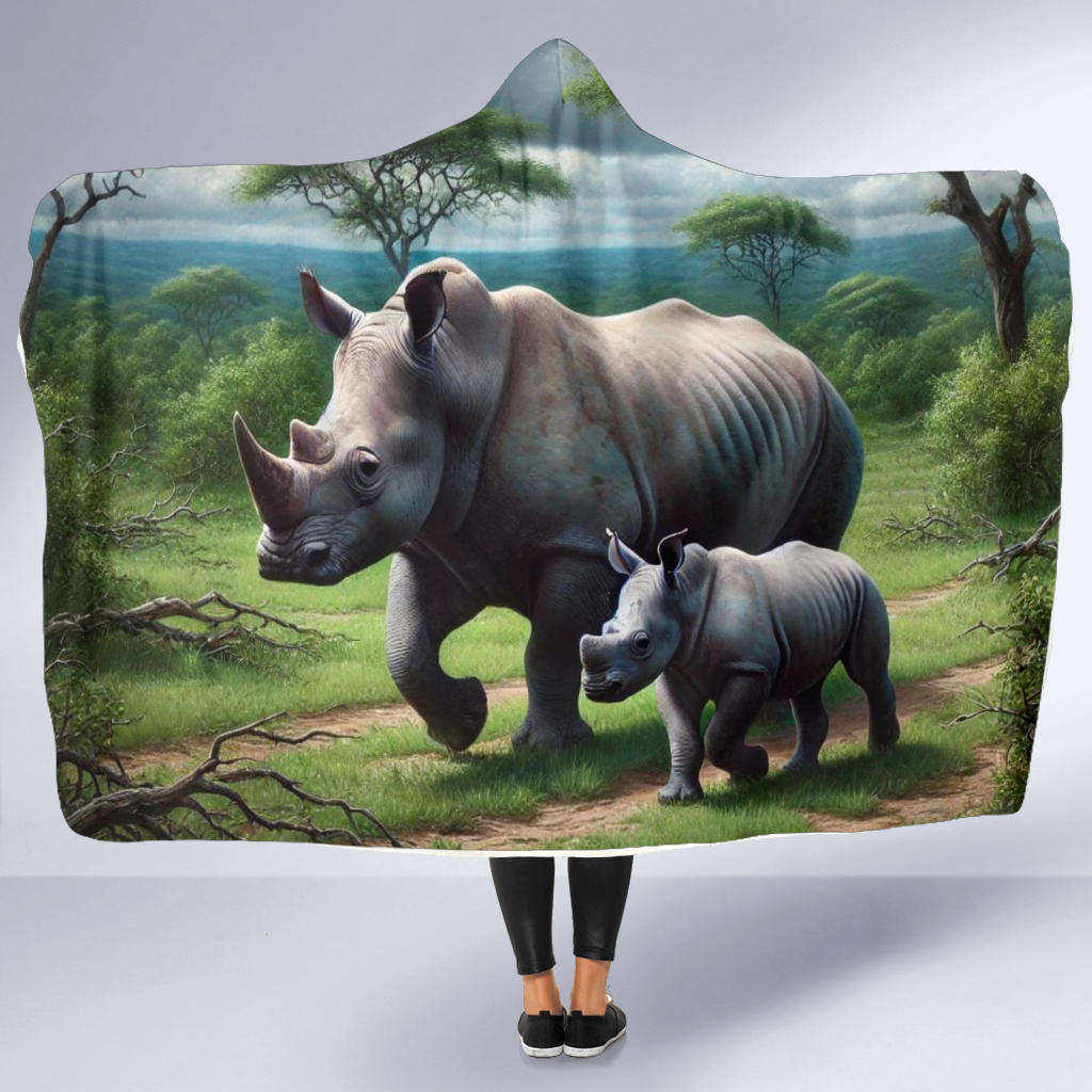 White Rhino | Hooded Blanket