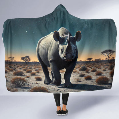 Black Rhino | Hooded Blanket