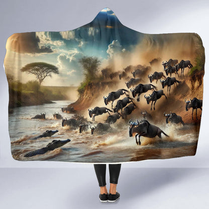 Great Wildebeest Migration | Hooded Blanket