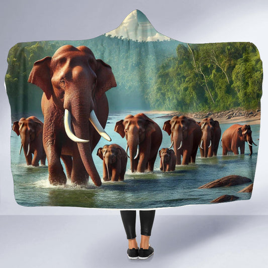 Asian Elephant | Hooded Blanket